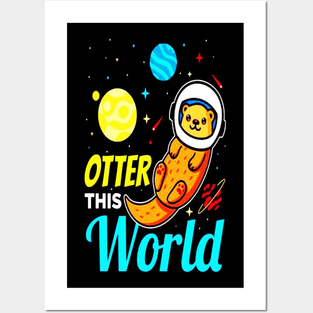 Otter This World Space Astronaut Spaceman Wall Art by dotanstav